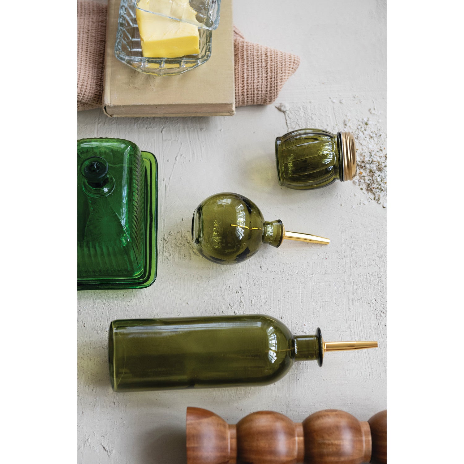 Olive Glass Bottle