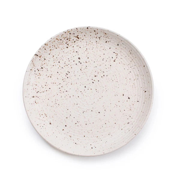 Ribbed Speckled Ceramic Plate