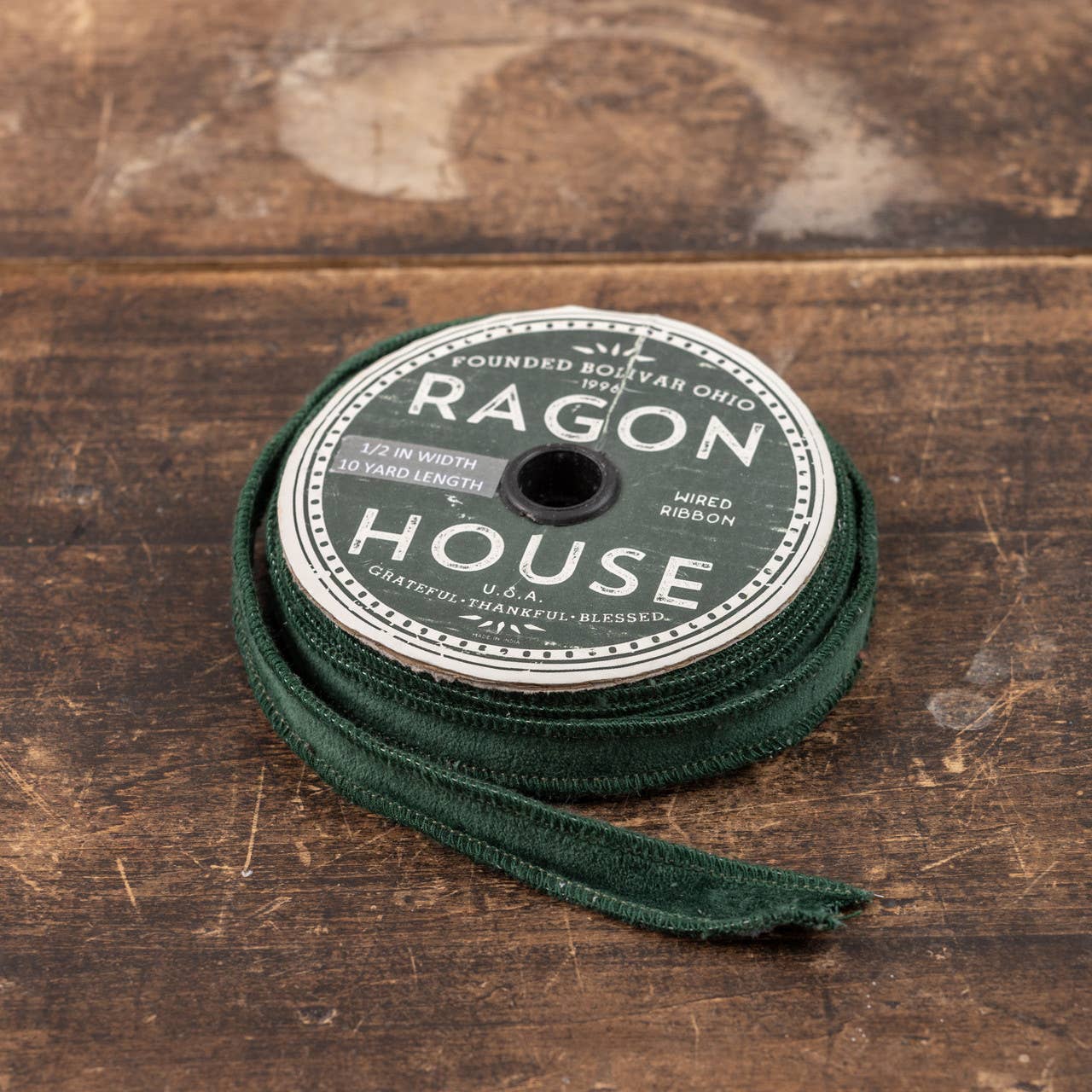 .5" EMERALD GREEN VELVET RIBBON