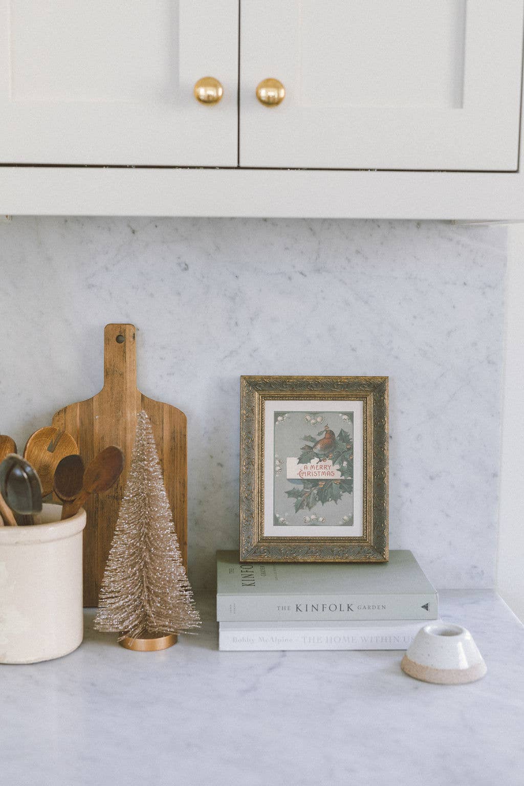 Christmas Bird Framed Antique Art