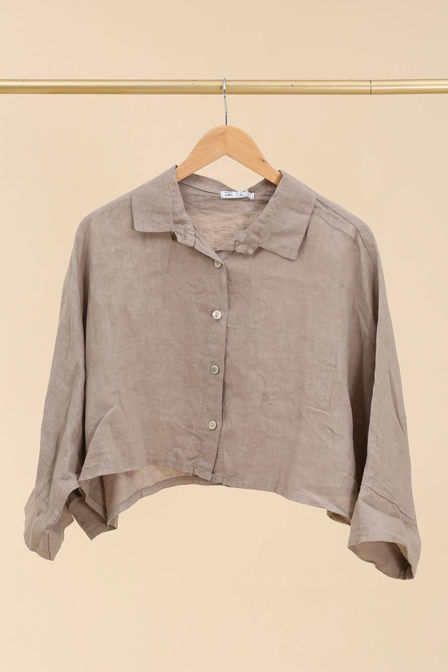 Linen crop shirt