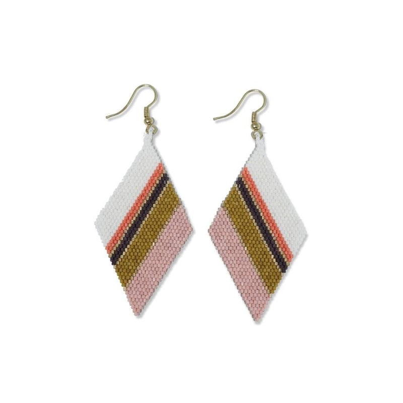 Frida Diagonal Uniform Stripe Beaded Earrings