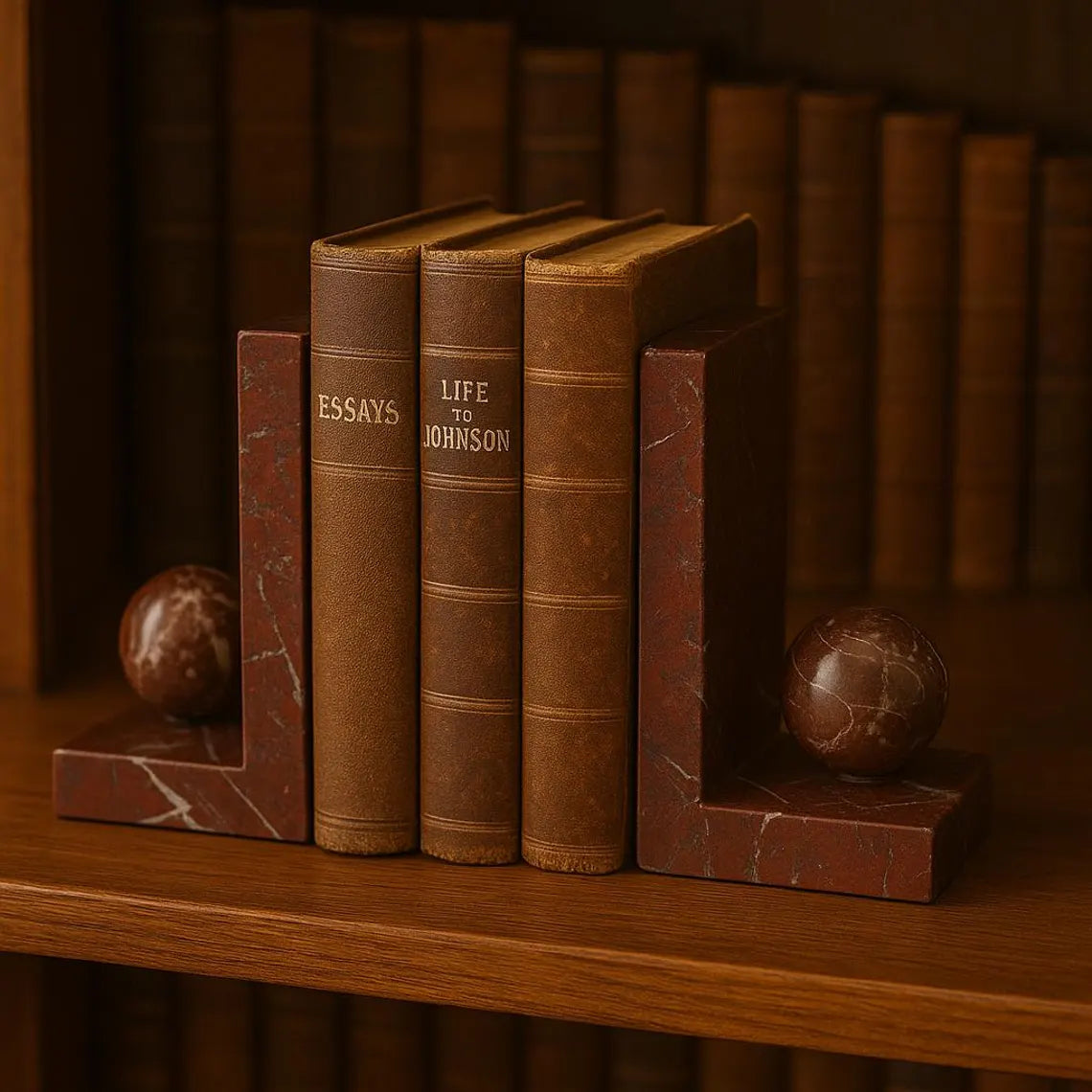 Plum Marble Book Ends (Pair)