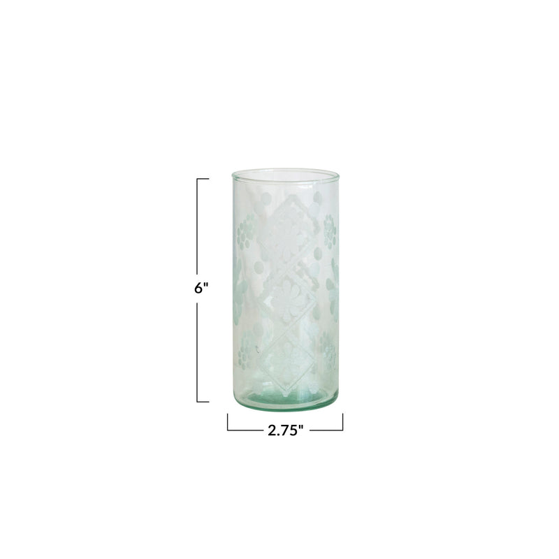 Etched Glass Hurricane