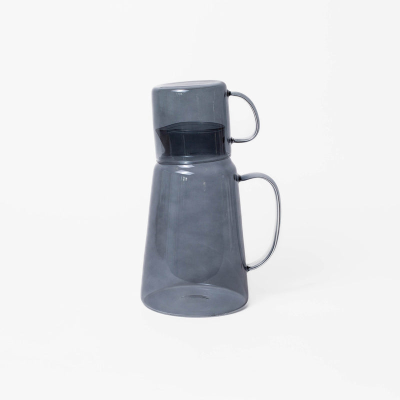 Glass Carafe with Mug, Set of 2