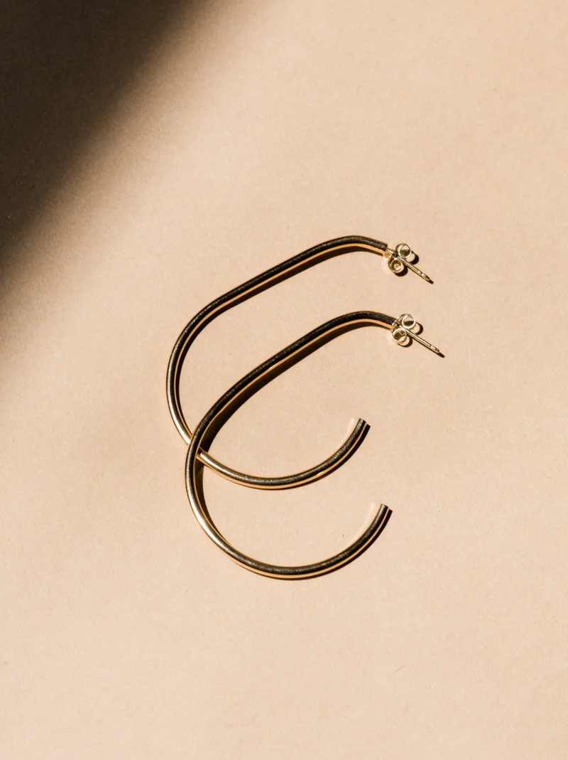 Pear Hoops: Gold-filled