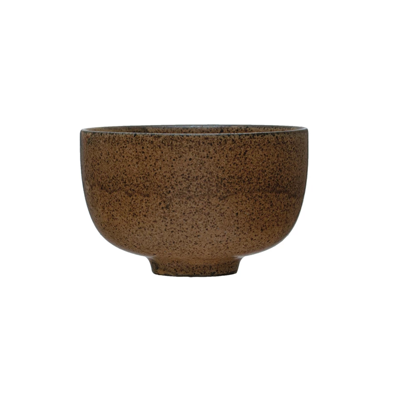 Stoneware Bowl, Reactive Glaze, Brown