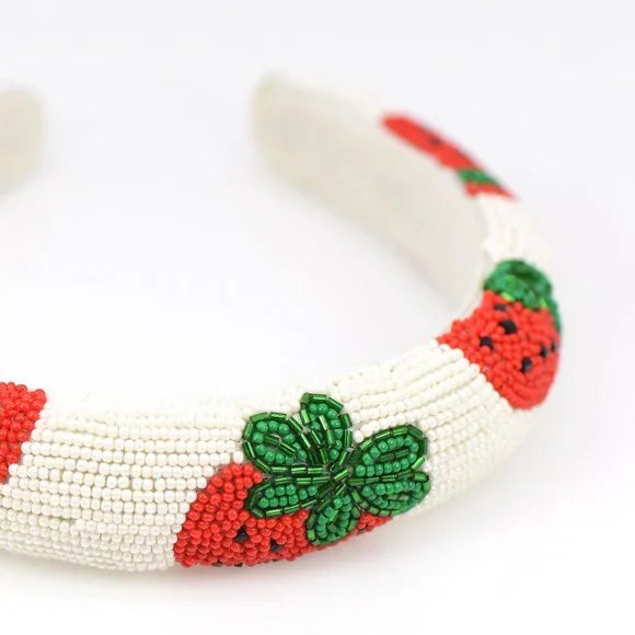 Beaded Strawberry Headband