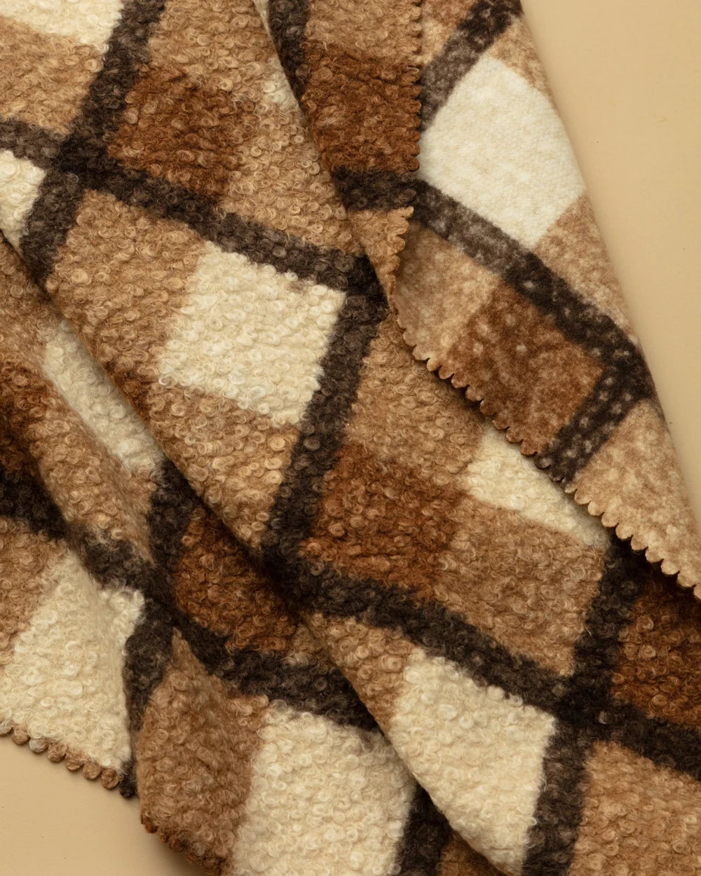 Brown Plaid Sherpa Throw