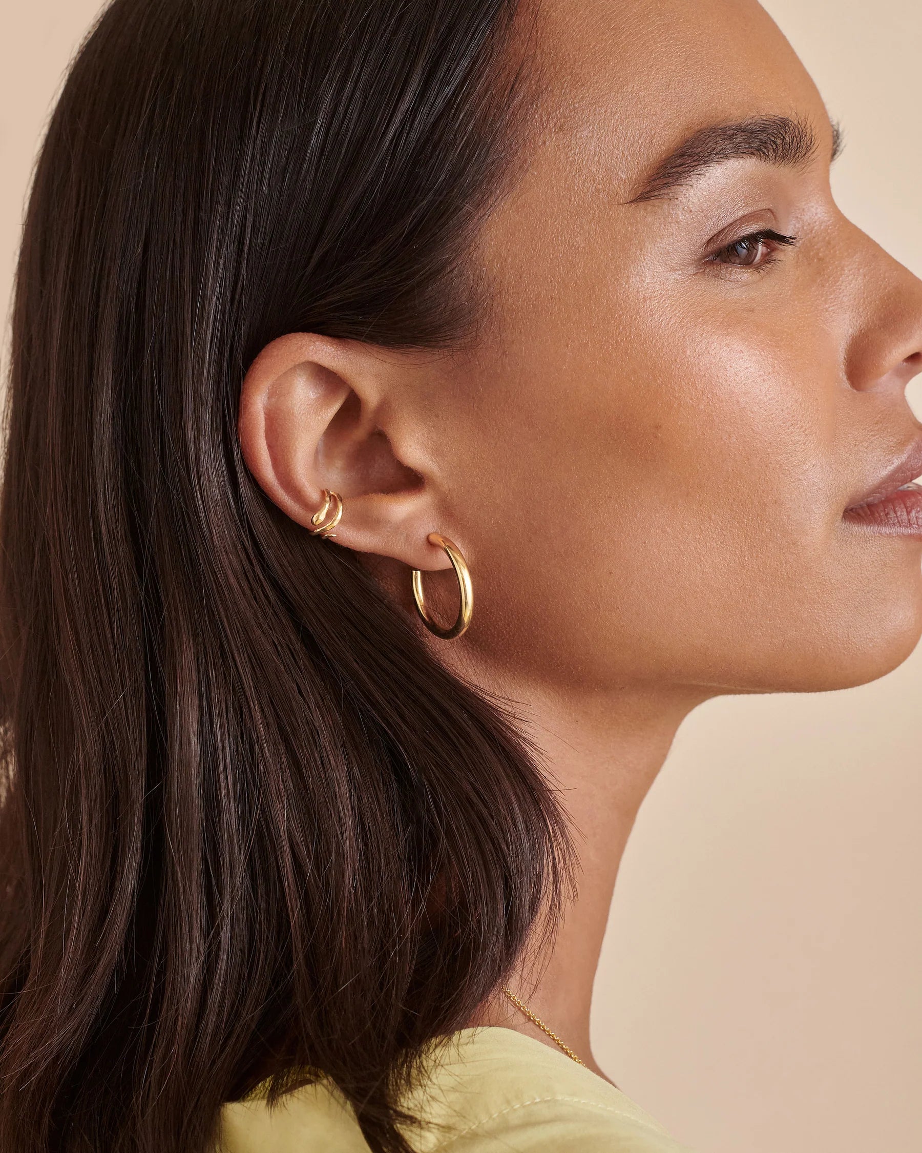 Air Hoops Gold Plated Silver Earrings