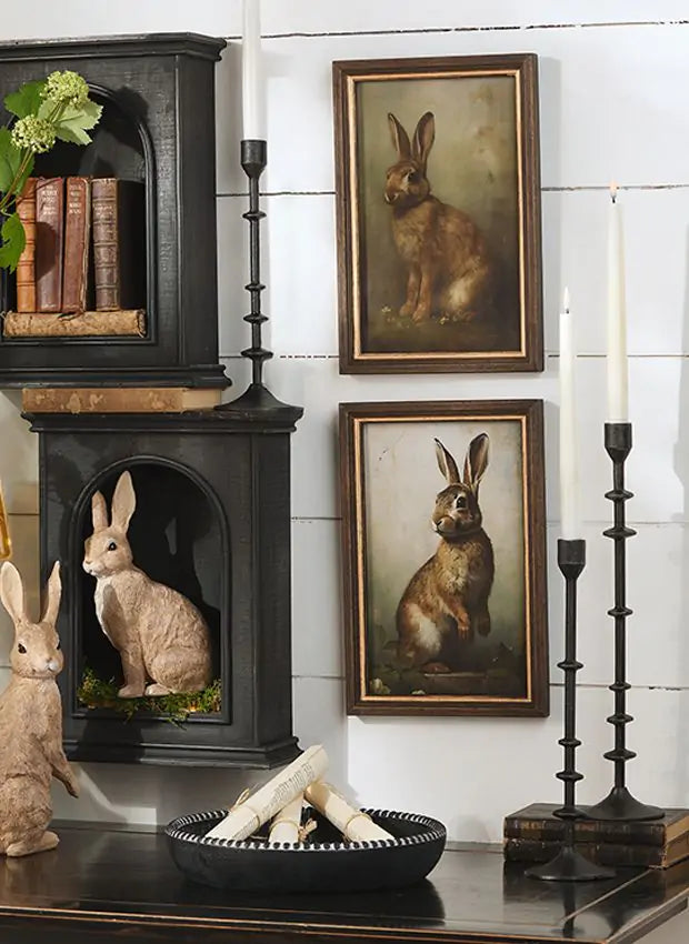Vintage Rabbit Framed Art