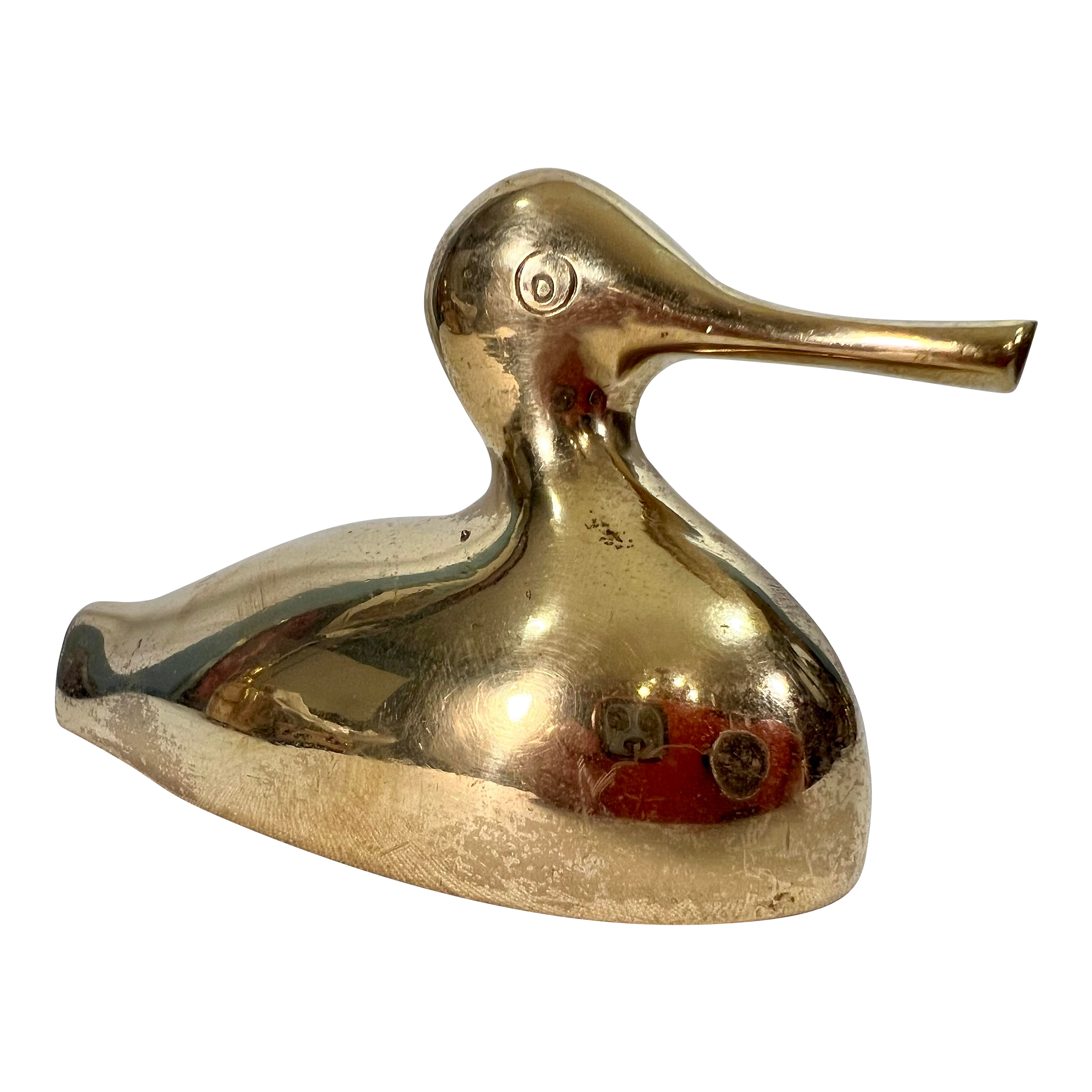 Mid-Century Modernist Italian Polished Brass Duck