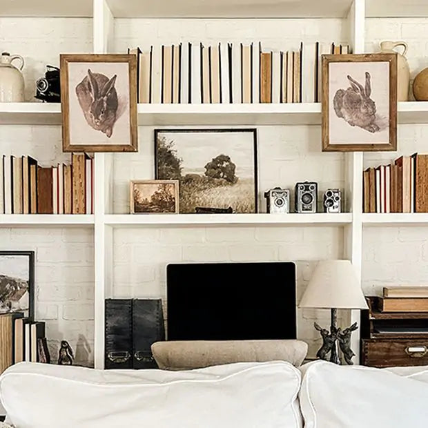 Framed Wood Rabbit