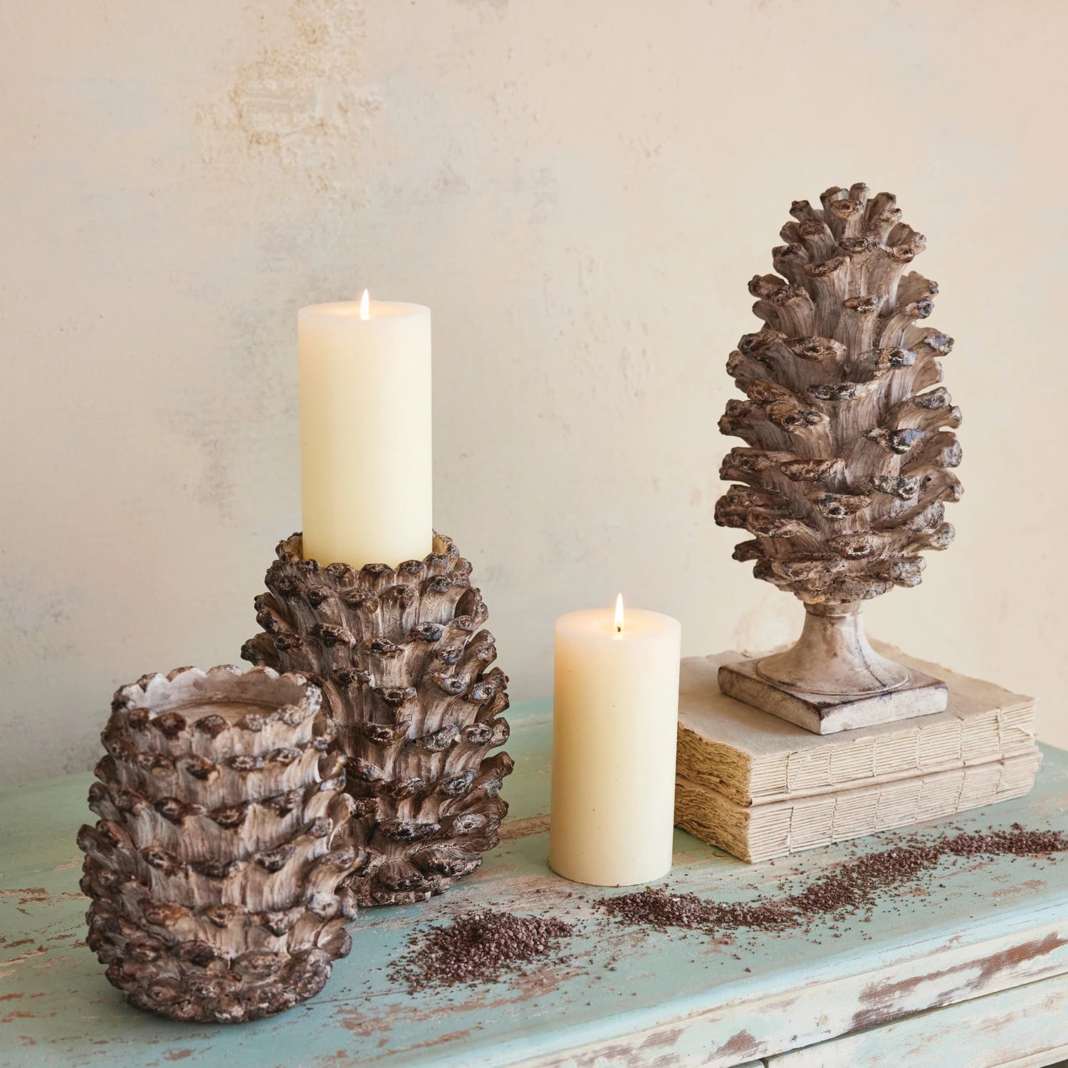 Pinecone Shaped Pillar Holder