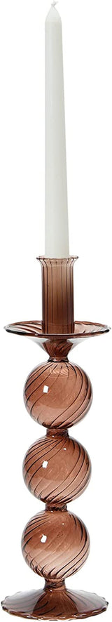 Smoked Glass Finial Taper Holder