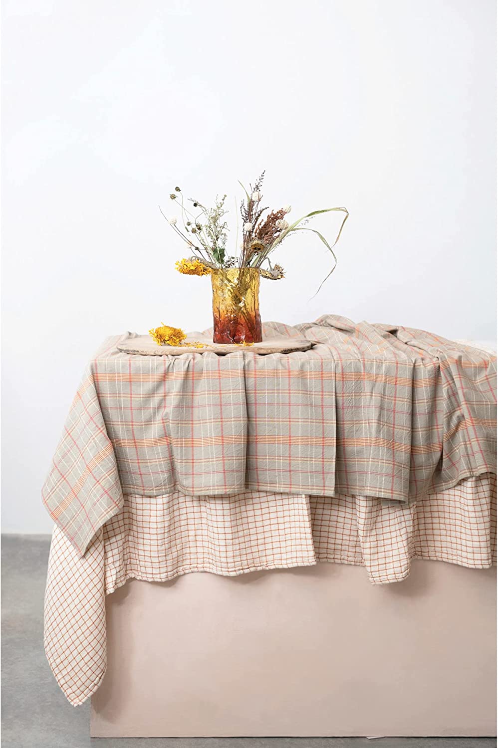 Linen Plaid Tablecloth