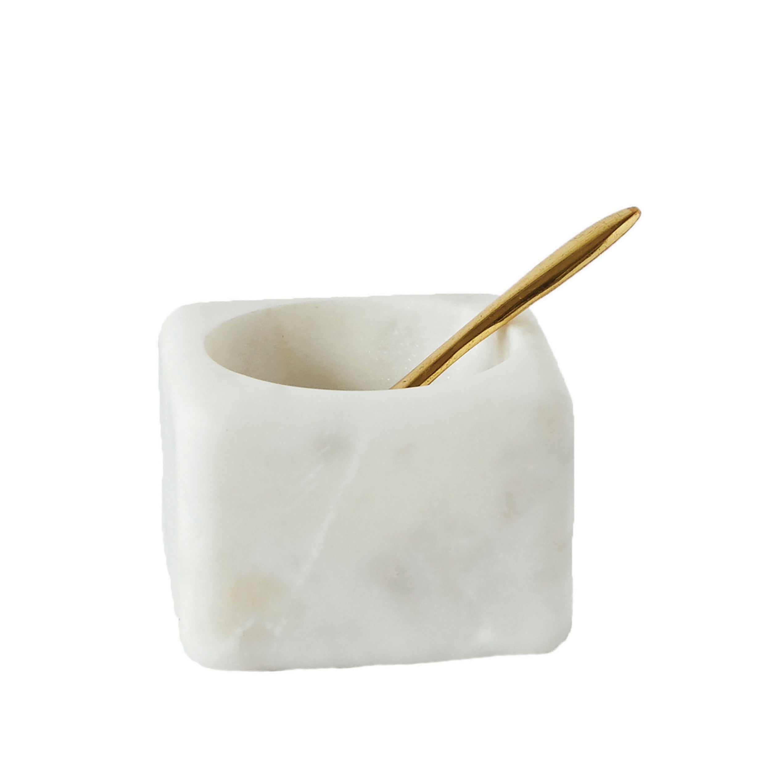 Marble Pot + Brass Spoon