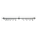 Blk Wall Rod with Hooks