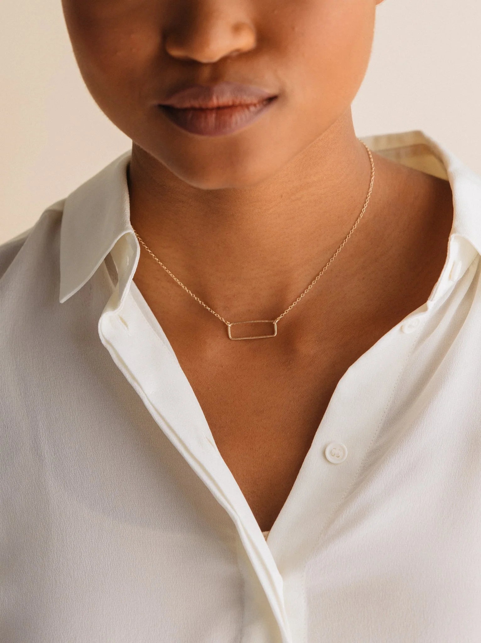 Floating Shape Necklace Rectangle