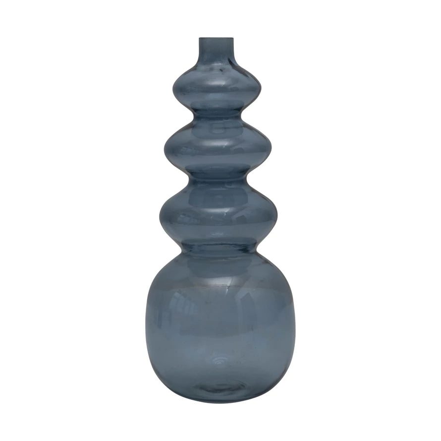 Blue Glass Bubble Vase