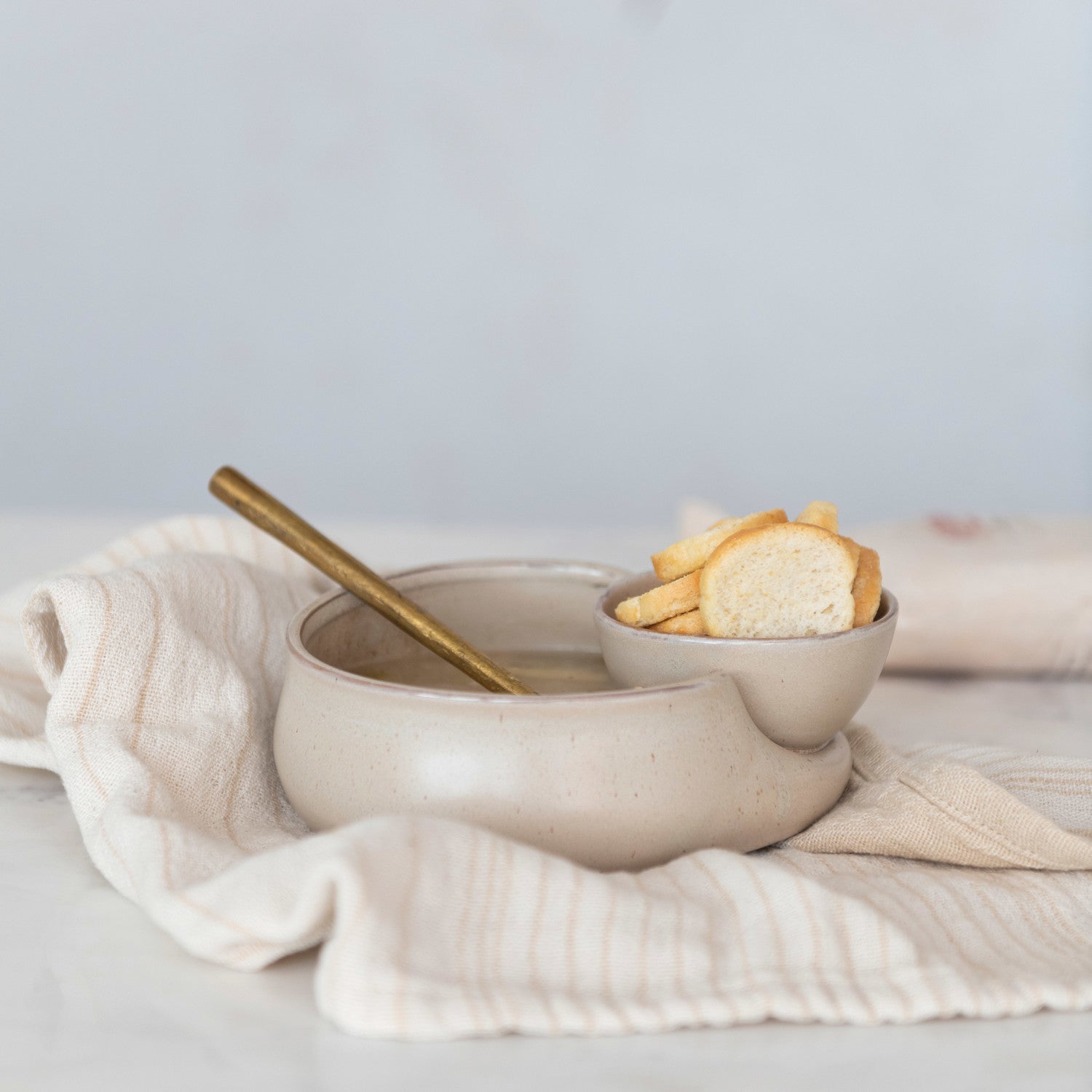 Stoneware Cracker & Soup Bowl