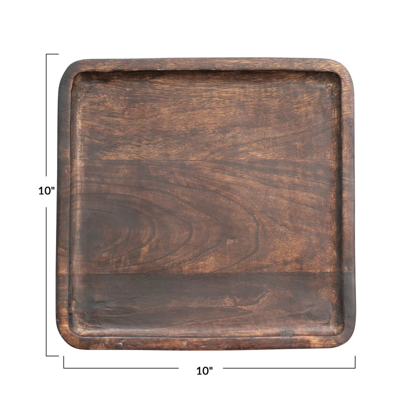 Hand-Carved Mango Wood Plate