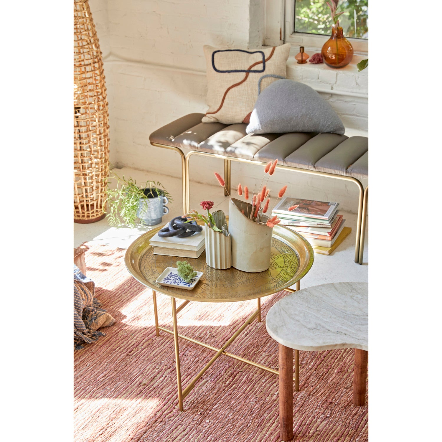 Metal Folding Accent Table