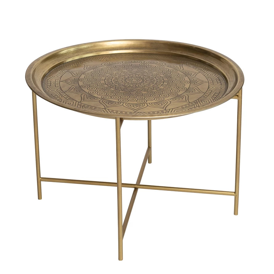 Metal Folding Accent Table