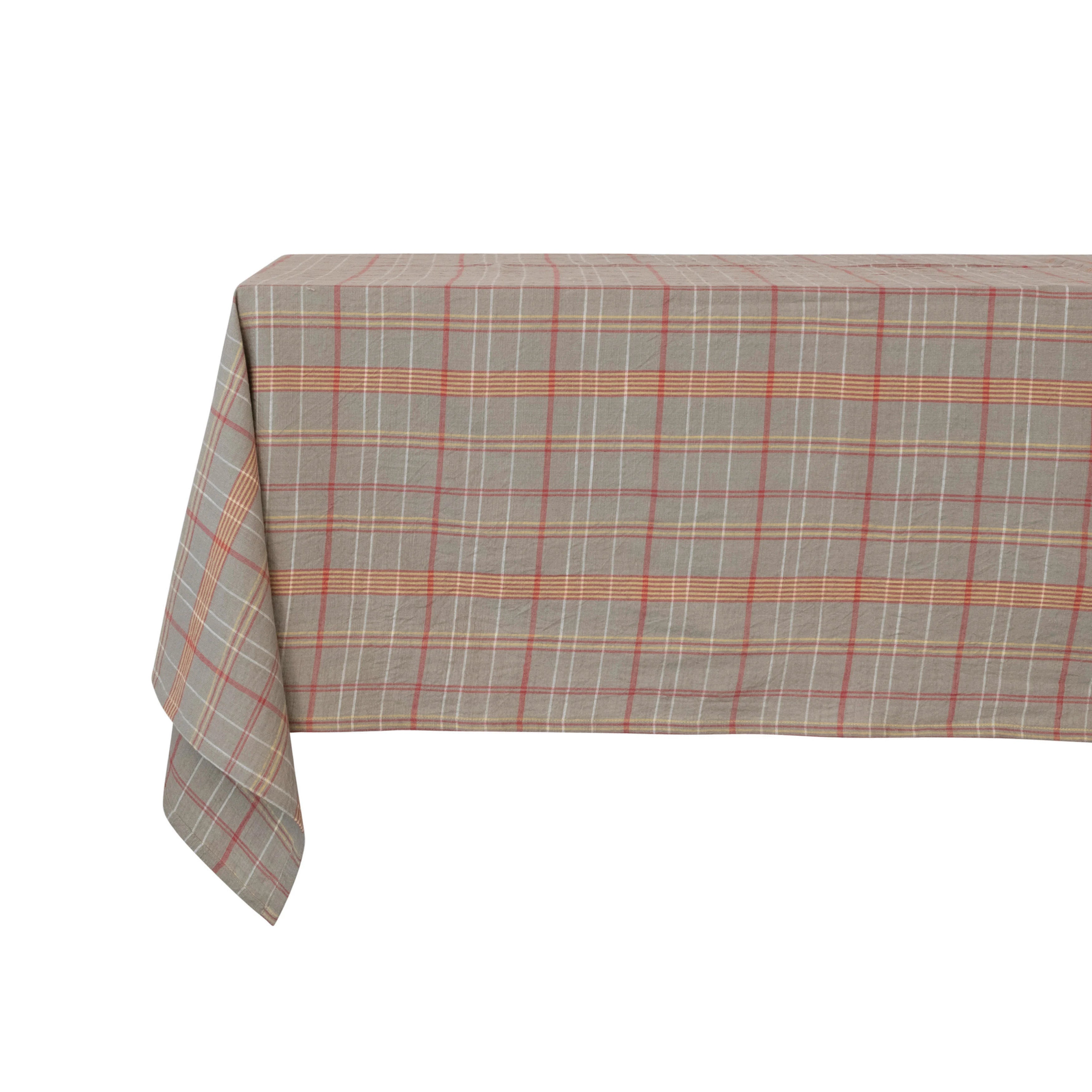 Linen Plaid Tablecloth