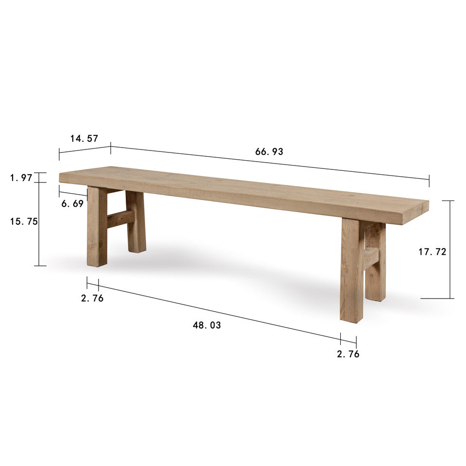 Capri Bench Pinewood 67x15x18