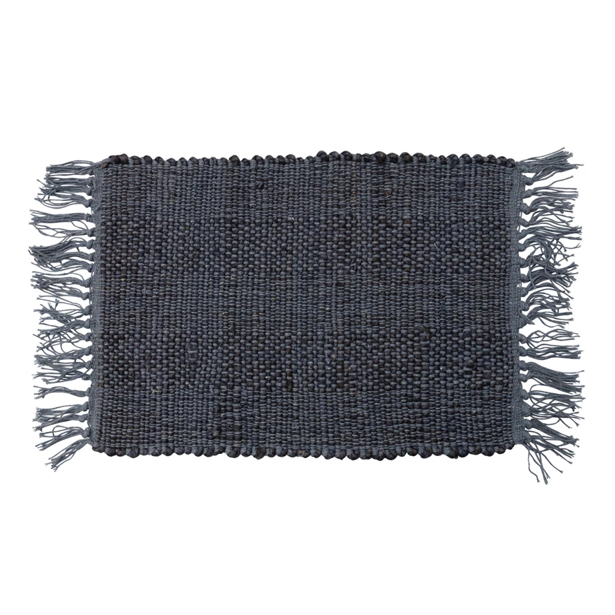 Woven Jute & Cotton Placemat w/ Fringe