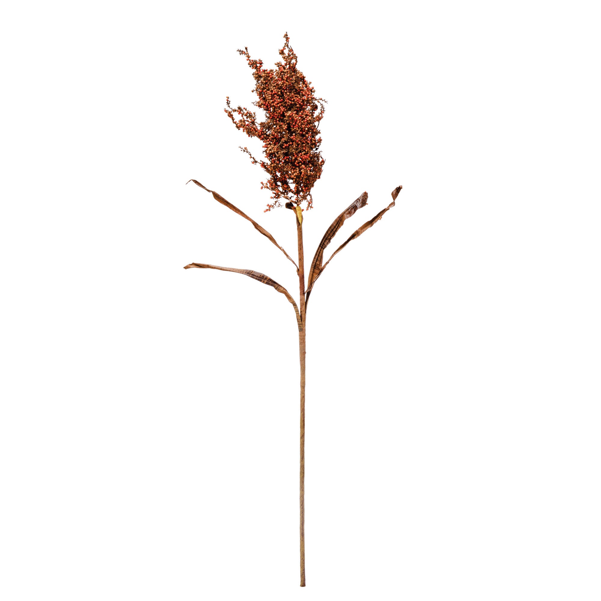 Faux Dried Flocked Millet Branch