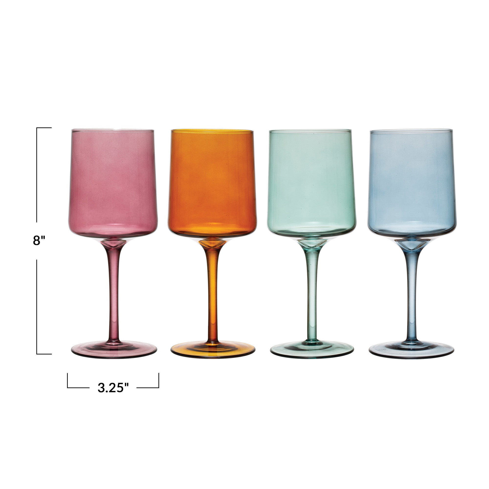 Colored Stemmed Wine Glass