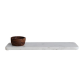 Marble Serving Board w/Wood Bowl
