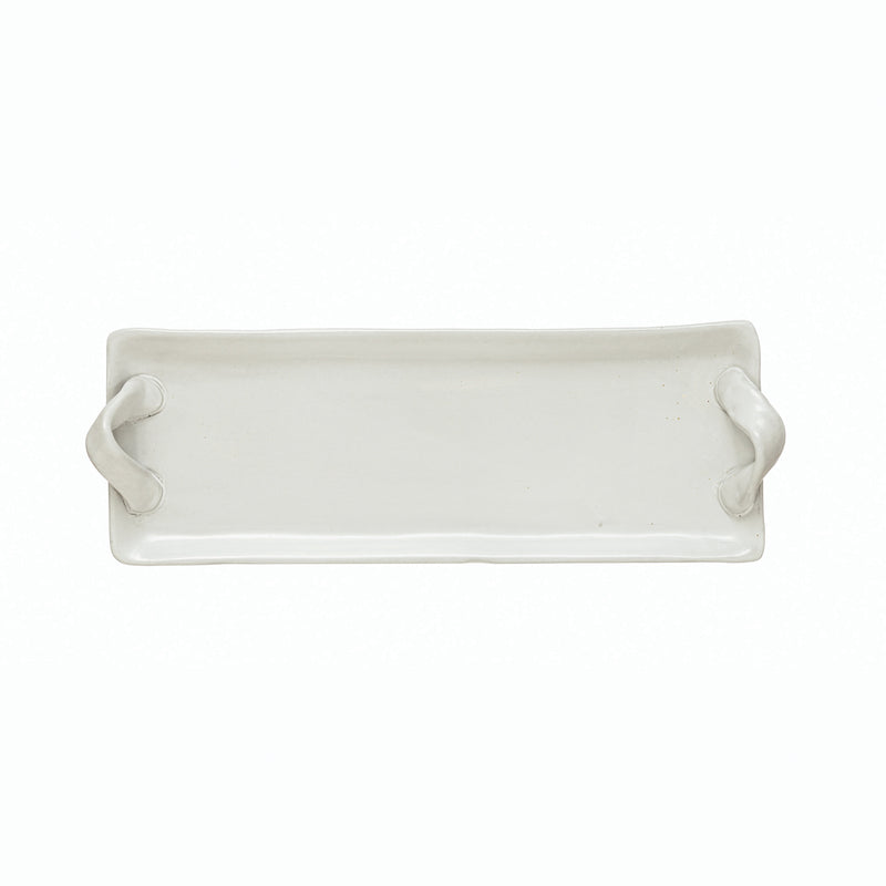 Stoneware Tray with Handles
