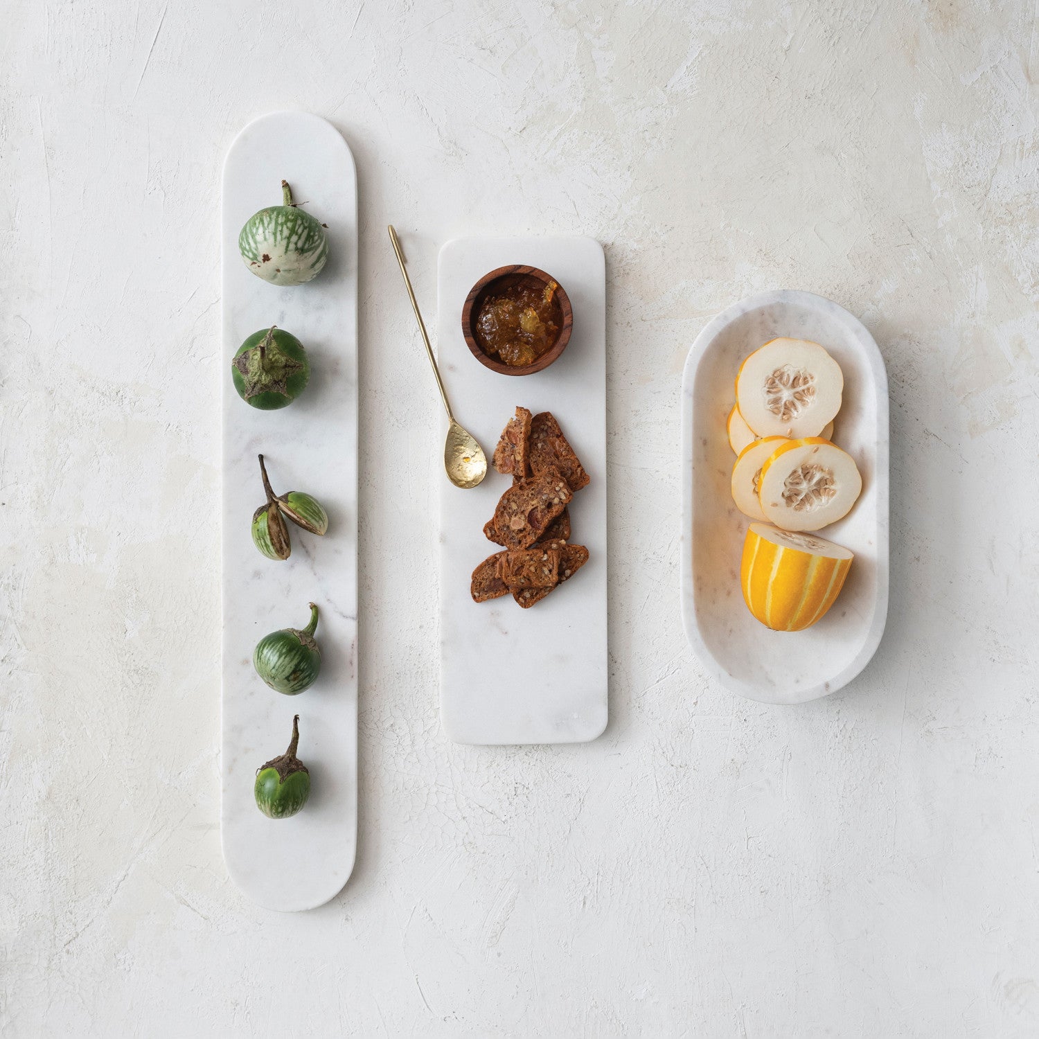 Marble Serving Board w/Wood Bowl