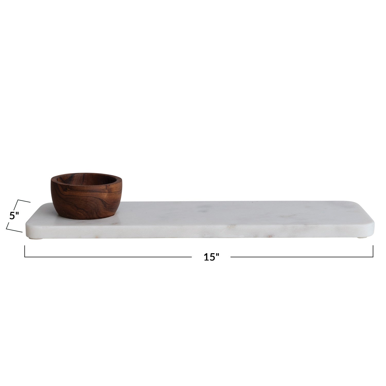 Marble Serving Board w/Wood Bowl