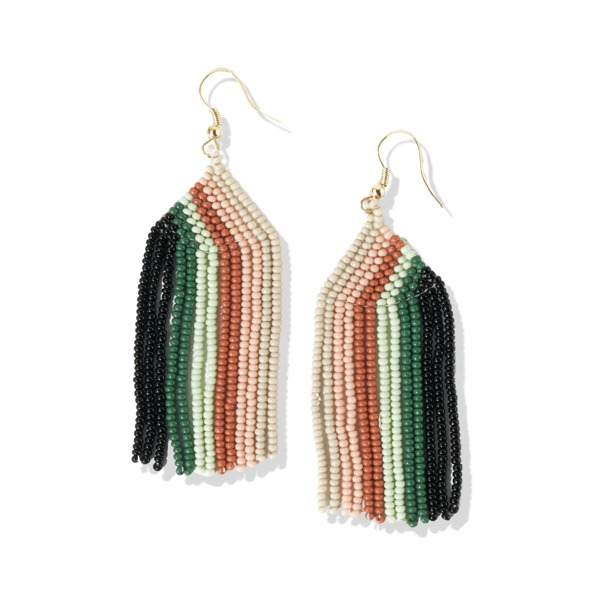 Dolly Vertical Beaded Fringe Earrings